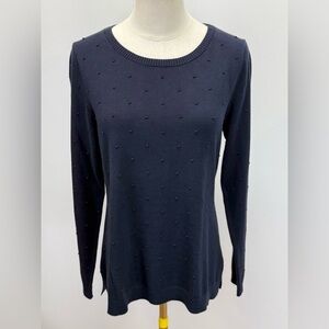 TALBOTS Navy Blue Long Sleeve crew neck sweater size S